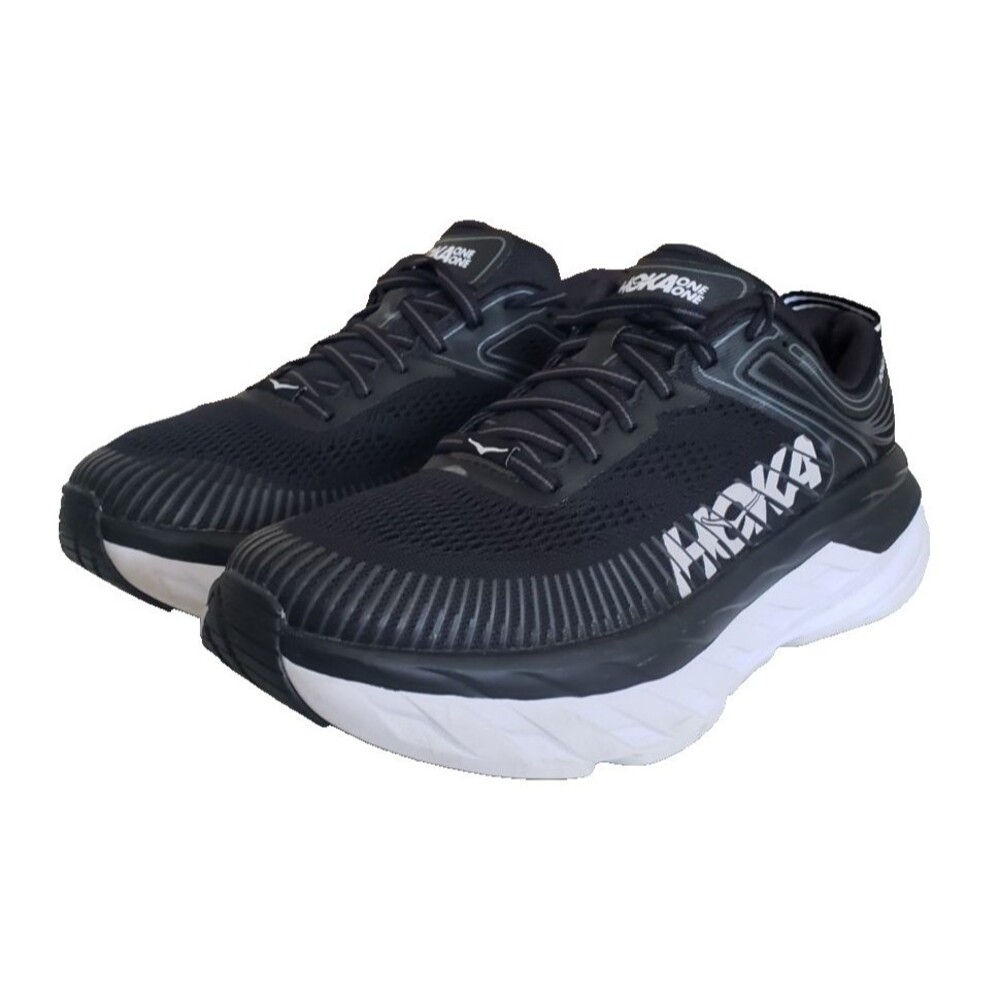 HOKA Bondi 7 Women's Sz 6.5 Black White Running Walking Shoes Cushioned Comfort